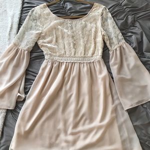 Festival Style Chiffon Dress with Bell Sleeves